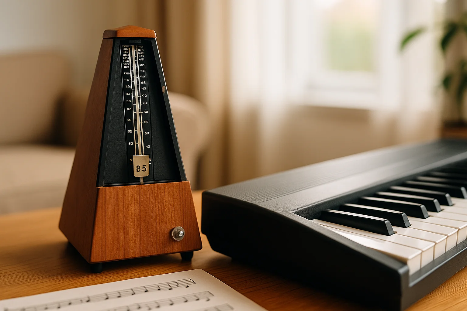 popliedjes keyboardles Hoogeveen metronoom bladmuziek
