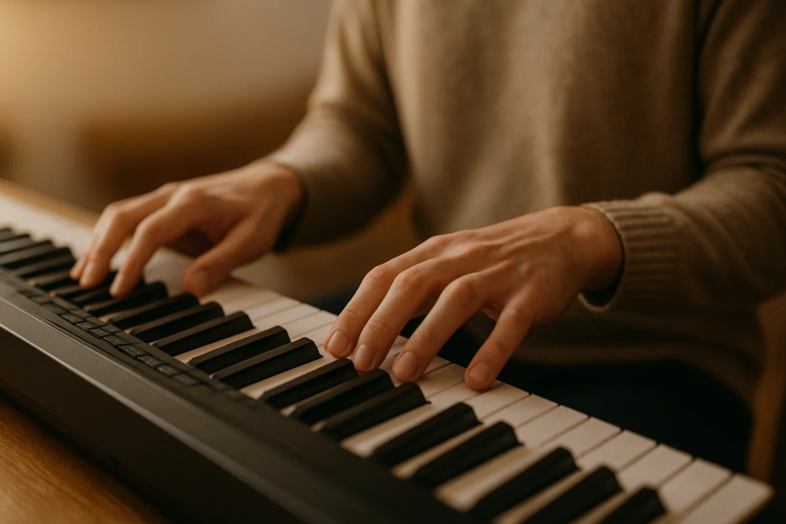 keyboardles hoogeveen aan huis close up handen keyboard