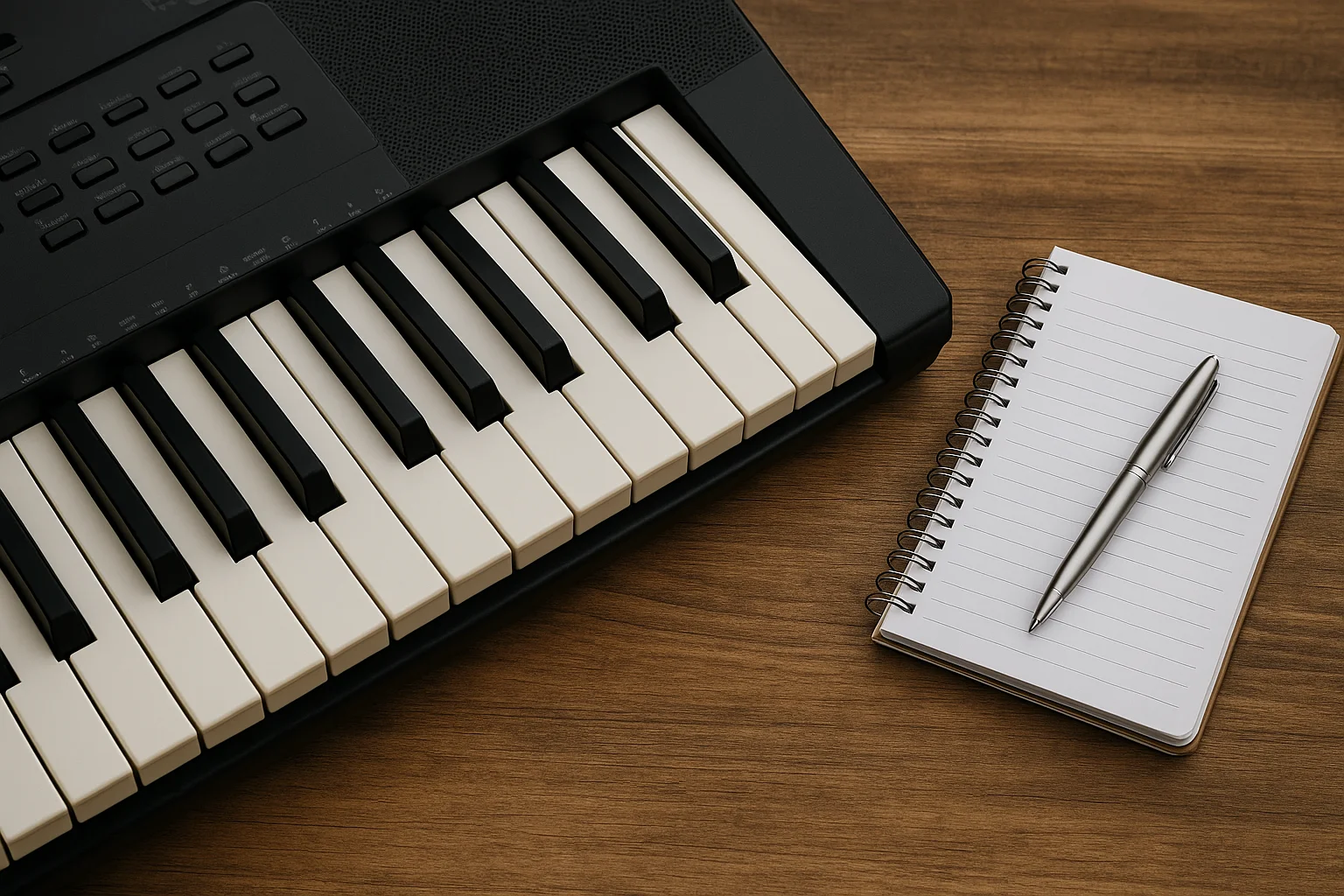 keyboardles kinderen hoogeveen benodigdheden keyboard notitieblok pen