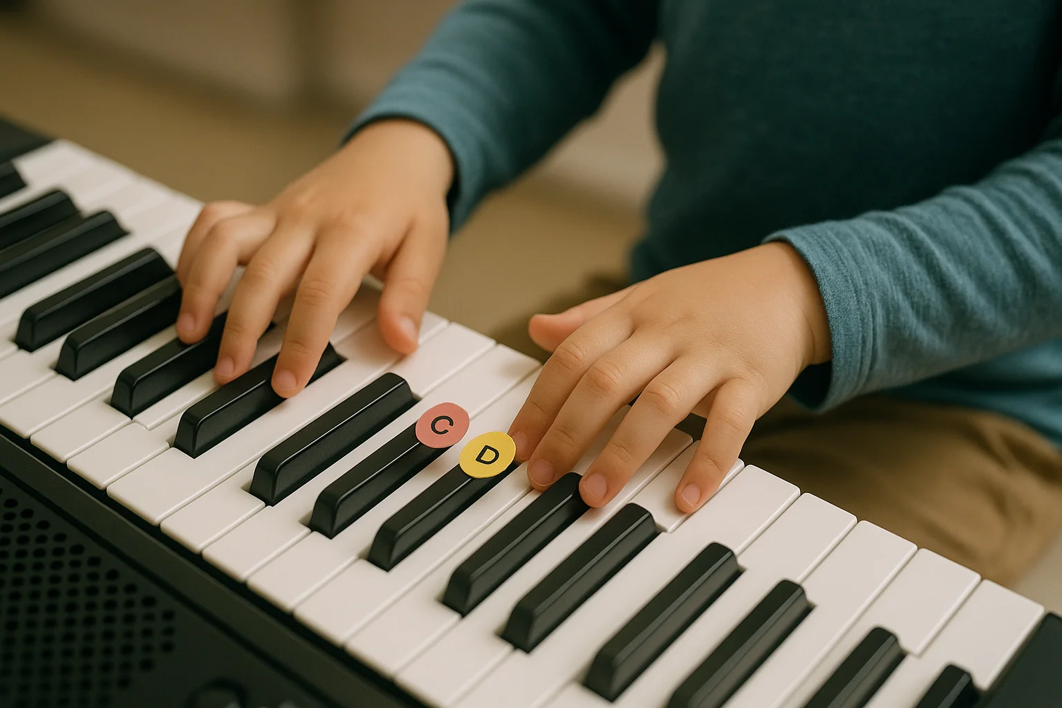 keyboardles kinderen hoogeveen close up handen kind keyboard