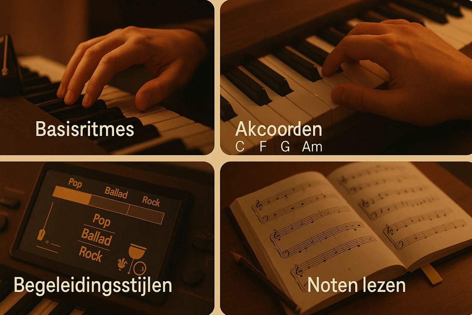 keyboardles volwassenen hoogeveen collage wat je leert